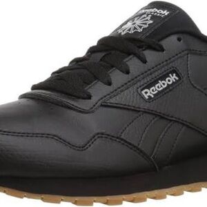 Reebok Women's Black Leather Sneakers with Gum Sole